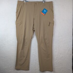 NWT Columbia PFG Deep Waves Pants Men's 40x32 Cargo UPF Khaki Brown